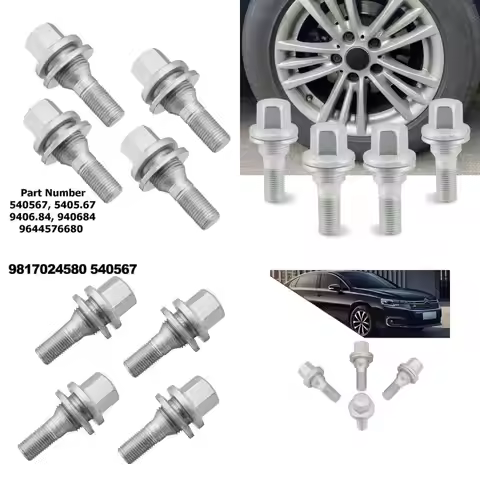 F1CF Pack of 4 Heavy Duty Car Wheel Bolts for 206 207 307 308 406 407 607 1007 2008 3008 540567 9406