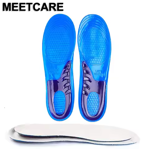 Feet Protect Damping Shoe Insoles Gel Man Women PU Gel Orthotic Running Shoes Insole Insert Pad Arch