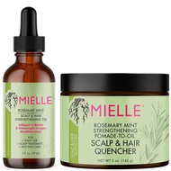MielleOrganics Rosemary Mint Scalp & Hair Strengthening Oil and Pomade-To-Oil Quencher Bundle