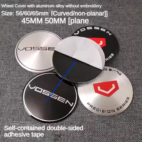 4pcs Modified 45mm 56mm 60mm 65mm for Vossen wheel hub label Vossen wheel hub stick car hub cover ce
