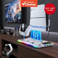 OIVO PS5 PRO/Slim Cooling Fan Station with Dual Controller Charger, 3 USB Ports, and Headset Stand  