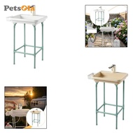 [PETSOLA] Folding Outdoor Portable Bathroom Sink with Stand Garden Washbasin for Camping and Yard Cl