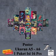 Aesthetic Room Wall Poster B Size A5 A6 1 Package contains 16 Pcs Wall Decoration Room Decoration Ph