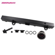 【ISHOWMAL HOT】For Honda For K Series K20 K24 Engine High Flow Fuel Rail w/ 1/8NPT Gauge