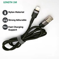 1m Braided Type-C Micro USB Lightning Charging Cable