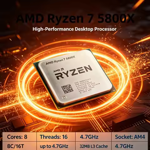 Ryzen 7 5800X Desktop Processor For AM4 B450 B550 X570 Motherboard Upgrade 7nm 8C16T Gaming CPU