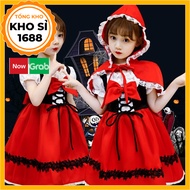 Váy cô bé quàng khăn đỏ trang phục cosplay lễ hội hóa trang Halloween cho bé gái E1420