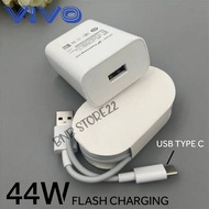 Original VIVO Y27 Charger 44W Full Set Usb Type C Data Cable Flash Charge 44 Watt Charger Adapter
