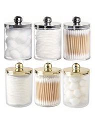 2/3pcs Swab Ball Pad Holder, 10oz Qtip Medicine Bottle Clear Storage Box Cosmetic Organizer, Bathroo