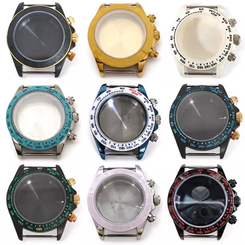 39mm VK63 Watch Case Chronograph Fit 29.5mm Dial No logo For Seiko Daytona VK63 Quartz Movement Repa