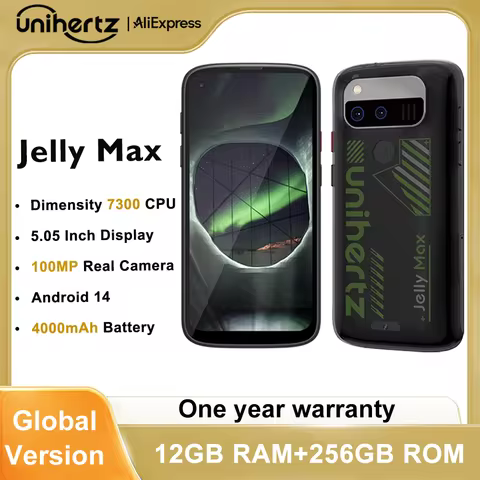 Unihertz Jelly Max Mini Smartphone Dimensity 7300 CPU 5G Android 14 24GB 256GB 32MP 100MP Camera Dua