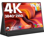 ZSCMALLS 4K Portable Monitor, 15.6" 3840 * 2160 Laptop Extended Monitor, 1500:1 100% sRGB USB-C HDMI