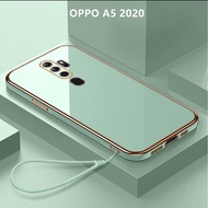 Casing OPPO A5 2020 Case Lanyard Plating Cover Soft TPU Phone Case OPPO A5 2020