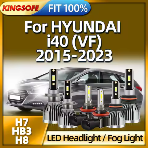 KINGSOFE Car LED Headlight Bulbs 46000LM H7 HB3 H8 Fog Lamp For HYUNDAI i40 VF 2015 2016 2017 2018 2
