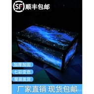 Ready Stock KTV Coffee Table Luminous European Club Colorful Lights Bar Table Tempered Glass Stainle