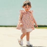 日本Haruulala【無袖碎花長版衣】有機棉 1到4歲 女童上衣洋裝