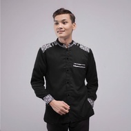 HITAM Koko Shirt For Men Long Sleeve Original Sogan Motif Combination Of Black Batik