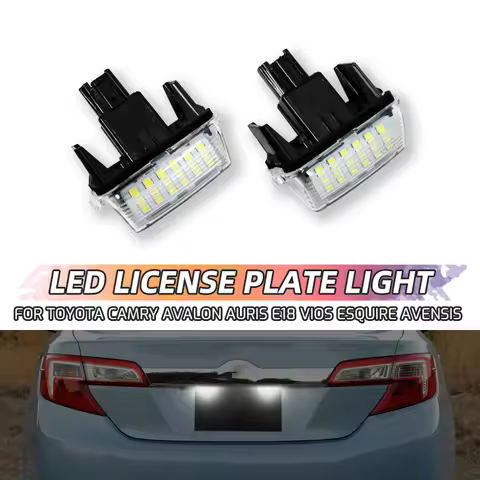 2Pcs LED License Number Plate Light Lamps for Toyota Camry Avalon Auris E18 Vios Esquire Avensis Esq