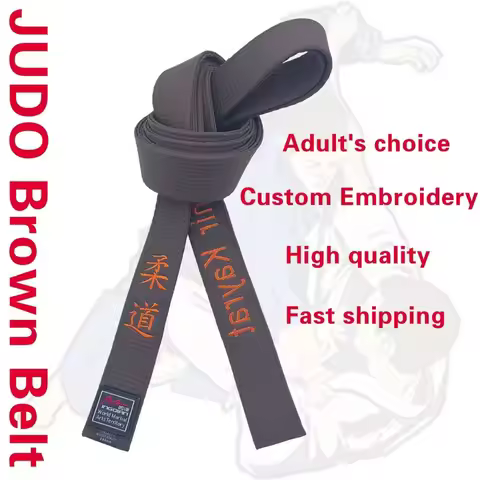 Judo Belts High-quality Pure Cotton IJF Certified Brown Color Karate Belt Width 4.5cm 220-360cm Cust