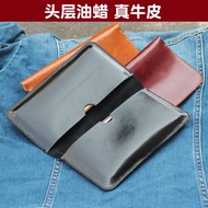 Suitable for Handmade Genuine Leather Dual-Phone Bag First Layer Genuine Leather Calfskin Huawei App