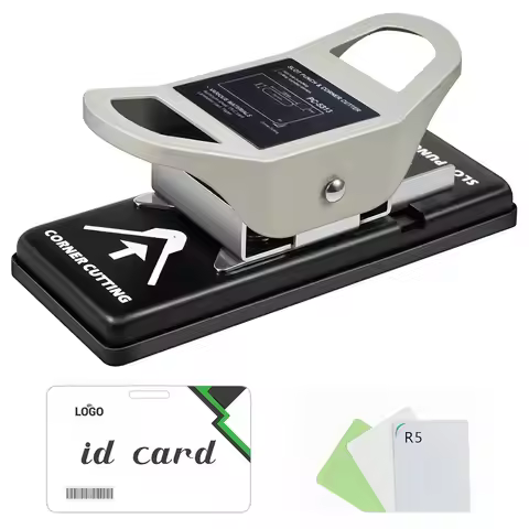 2-in-1 ID card slot punch (3 x 13mm) and R5 card corner trimmer, dual-purpose handheld slot-type fla