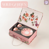 Violet Flamingo - Wild Garden Collection – ชุดเซรามิกพิมพ์ลายดอกไม้หวานละมุน พร้อมกล่องของขวัญ เซ็ตน
