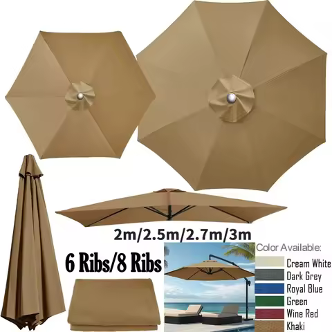 Replaceable Parasol Top Cloth Garden Outdoor Patio Canopy Umbrella Cover Sunshade Garden Canopy UV P