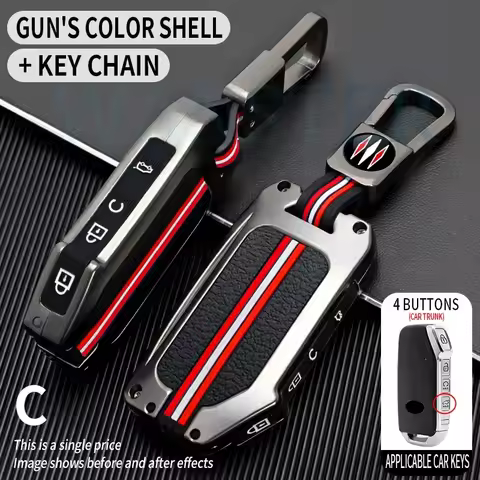 Metal Car Key Cover Fob Case Shell for Kia K3/K5 DL3/K7/K8 GL3/Sorento MQ4/KA4 Carnival/Sportage NQ5