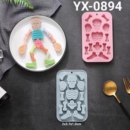 YX-0894 Skull pudding fondant chocolate silicone mold silicone mould