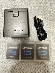 Batmax 2100mAh New Hero 13 Battery + 3 Slots Storage Case Charger for GoPro Hero 13 Black Sports Cam