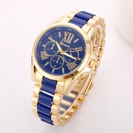 jvcbzu55 Men Geneva Golden Steel Male Quartz Watch Military Crystal Casual Wrist Watches Rhinestone 