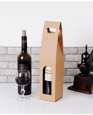 กระดาษลูกฟูกกล่องหนากล่องไวน์แดงกล่องของขวัญสหายแบบพกพากล่องไวน์คู่เดียว