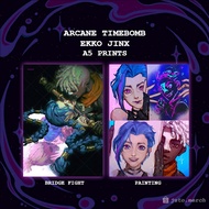 ARCANE TIMEBOMB EKKO JINX A5 PRINT (LEAGUE OF LEGENDS FAN MERCH)