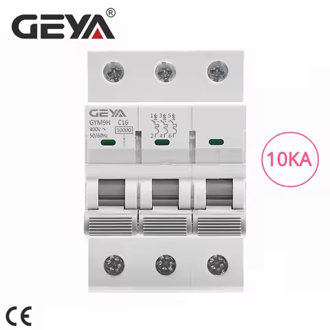 GEYA GYM9H 3P MCB 6A-63A 10KA Mini disyuntor Din Rail Circuit Breaker 6A 10A 16A 20A 25A 32A 40A 50A