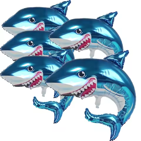 5/10pcs 21inch Shark Foil Balloon Shark Party Decorations Happy Shark Birthday Baby Shower Supplies