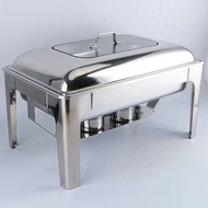 Chafing Dish Small Glass Square Rolltop/ Catering Stainless Steel Buffet Place/ Stainless Buffet Too