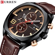 CURREN 8324 Watch for Men Multifunctional Calendar Men's Sport Watch Men Casual Leather Quartz Watch