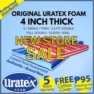 Original URATEX 4 Inch Thick Foam Mattress W Cotton Cover - 30x75- 36x75- 48x75- 54x75- 60x75-72x75