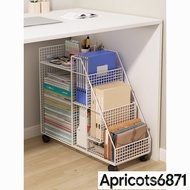 【Ready  Stock】Under The Desk Bookshelf Movable Desk Book Storage Rack Trolley Family Children's Simp