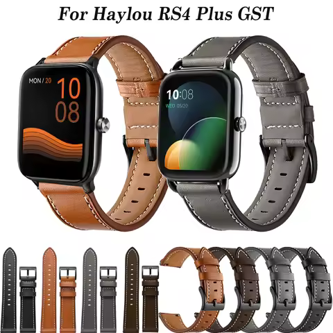 20mm 22mm Smart Watch Band For Haylou RS4 Plus/RS4/LS02 Correa Leather Bracelet Replacement For Hayl