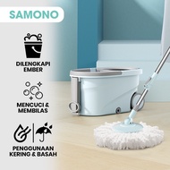 Ultra Spin Mop Mop Mop Mop Stick Automatic Rotating Bucket Wheel - Blue - SCM012