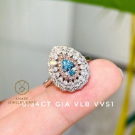 新品nice超抵💙✨！ GIA 0.34ct Blue Diamond Ring！ GIA高色藍鑽戒指，VLB色靚，極高淨度VVS1/ None！ 副鑽78份，18K金材質，價格抵只售69800HKD