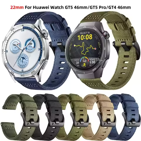 Nylon Watchband For Huawei Watch GT 5 Pro 46mm Bracelet Strap For Huawei Watch GT3 GT5 GT4 46mm Smar
