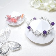 紫水晶 Amethyst + 白水晶 Clear Quartz 手鏈
