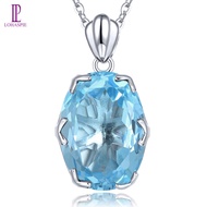Lohaspie Jewelry Pure 15.8 Carats Solid Sterling Silver 925 Pendant Natural Sky Blue Topaz Pendant O