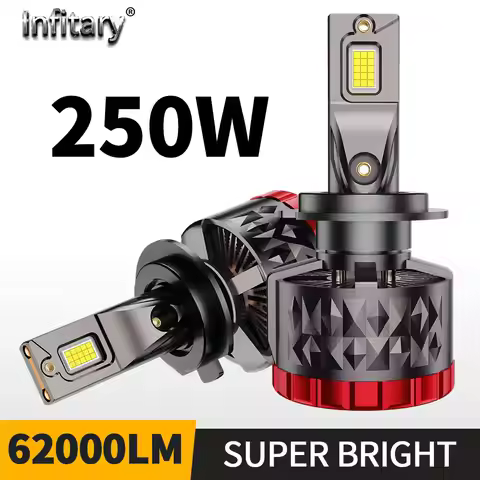 Infitary H7 H4 LED Car Headlight 250W CANBUS Lamp H11 HB3 9005 HB4 9006 H8 H9 62000LM Bulbs Double C