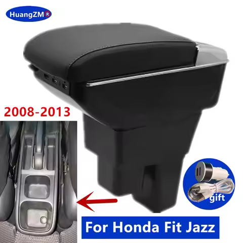 For Honda Jazz Armrest For Honda Fit Jazz 2 2008 2009 2010 2011 2012 2013 Car Armrest Box Arm Storag