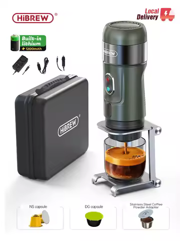 HiBREW Wireless Electric Portable Espresso Coffee Machine for Car & Home Camping Coffee Maker Fit Ne
