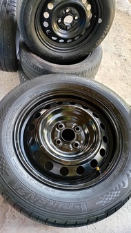 ล้ออะไหล่ติดรถ ล้อกระทะมือ2พร้อมยาง%(ผ่านการใช้งาน)ขอบ15 4รู100 ล้อเก๋ง4รู ล้อพร้อมยาง%ขอบ15 คละเบอร