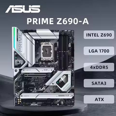 ASUS PRIME Z690-A Motherboard Support i9-14900KF i7-13700K i5-12400F CPU DDR5 6000MHz HDMI M.2 ARGB 